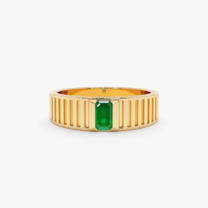 Natural Emerald Gatsby Ring