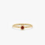 Natural Garnet Bezel Ring