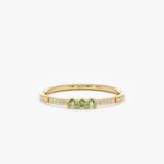 Natural Peridot and Diamond Ring