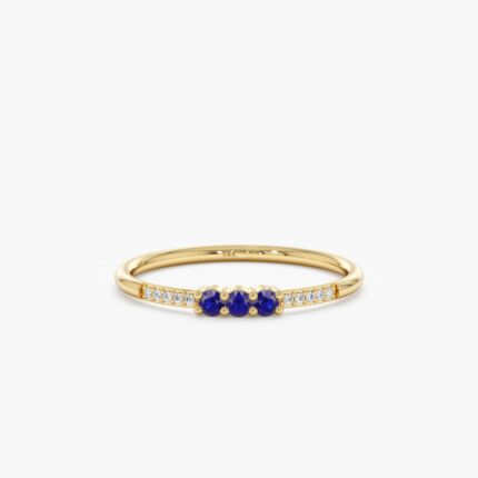 Natural Sapphire and Diamond Ring