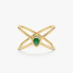 Pear Cut Emerald X Ring