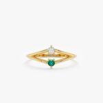 Petite Emerald and Diamond Ring