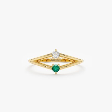 Petite Emerald and Diamond Ring