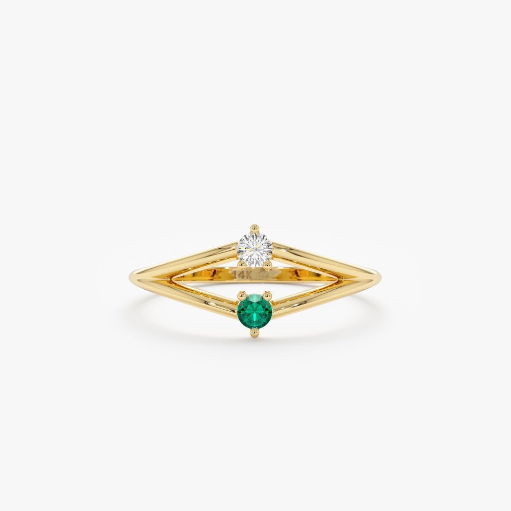 Petite Emerald and Diamond Ring