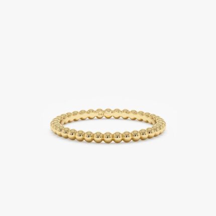 Solid Gold Beaded Ring