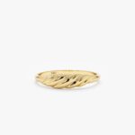 Solid Gold Textured Croissant Ring