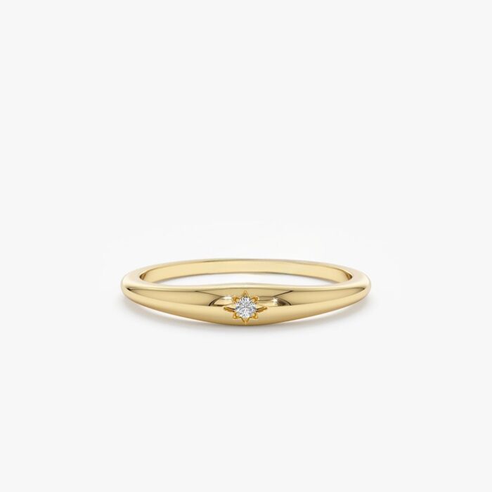 Thin Diamond Dome Ring