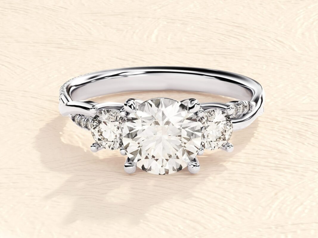 Three Stone Anniversary Solitaire Ring 3 ct. Lab Grown Diamond