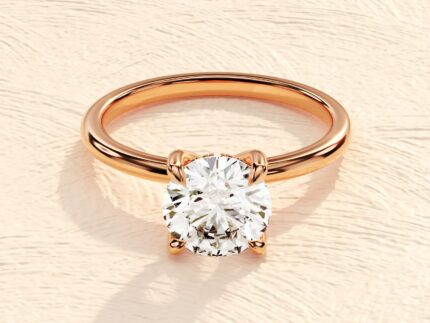 Round Cut Lab Grown Diamond 1ct. Engagement Ring in 14K Solid Gold