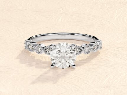 Round Cut 1 ct Lab Grown Diamond Engagement Ring