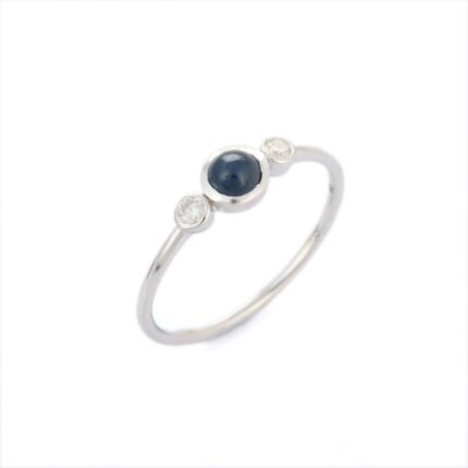14K Solid Gold Sapphire Ring
