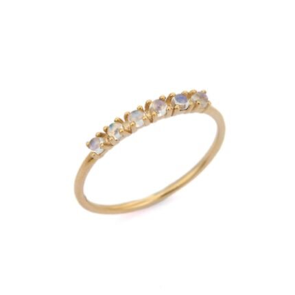 14K Solid Gold Moonstone Ring