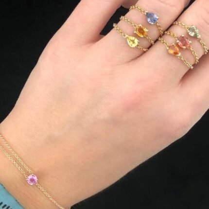 14K Solid Gold Moonstone Ring