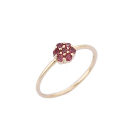 14K Solid Gold Rhodolite Ring
