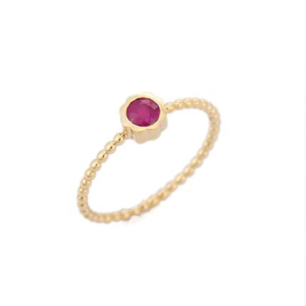 14K Solid Gold Ruby Ring