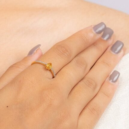 14K Solid Gold Sapphire Ring
