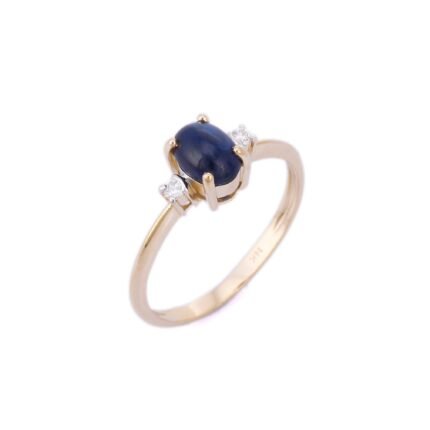 14K Solid Gold Sapphire Ring