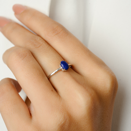 14K Solid Gold Lapis Lazuli Ring