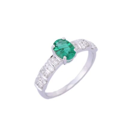 14K Solid Gold Emerald Ring
