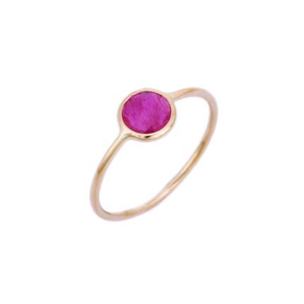 14K Solid Gold Ruby Ring