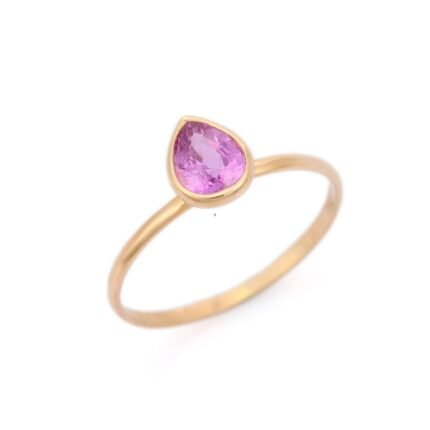 14K Solid Gold Sapphire Ring