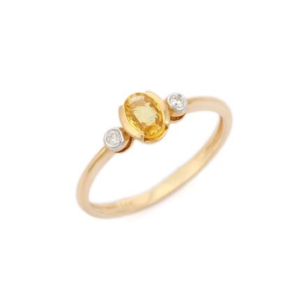 14K Solid Gold Sapphire Ring