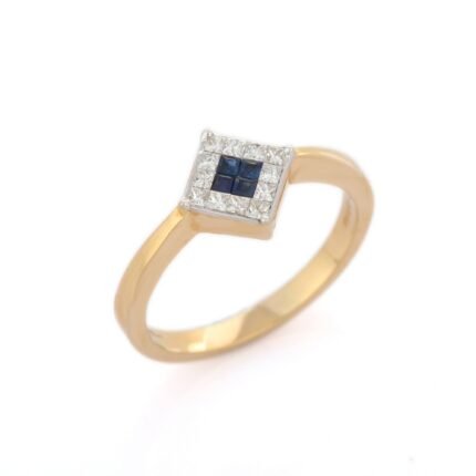 14K Solid Gold Sapphire Ring