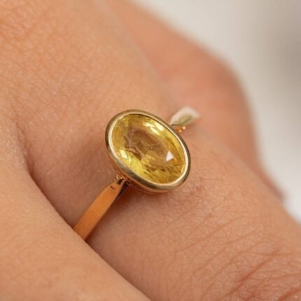 14K Solid Gold Sapphire Ring