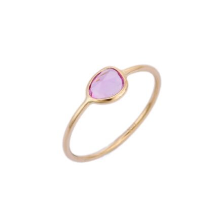14K Solid Gold Sapphire Ring