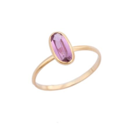 14K Solid Gold Sapphire Ring