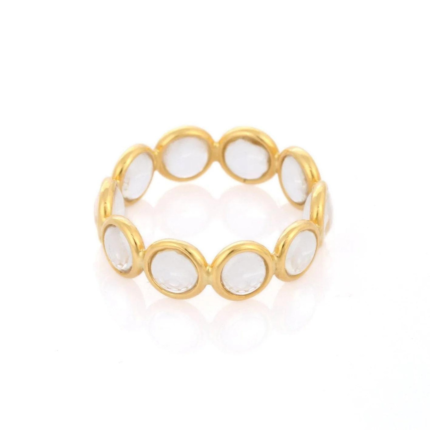 14K Solid Gold Crystal Eternity Band