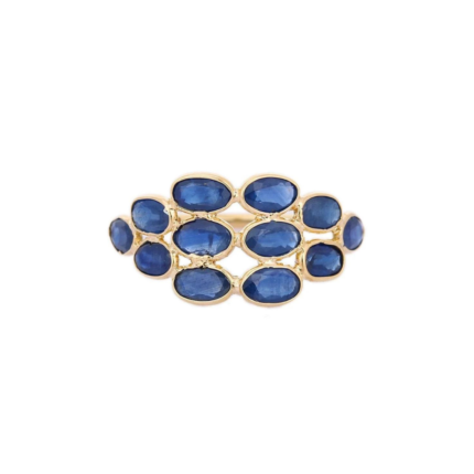 14K Solid Gold Unique Sapphire Ring