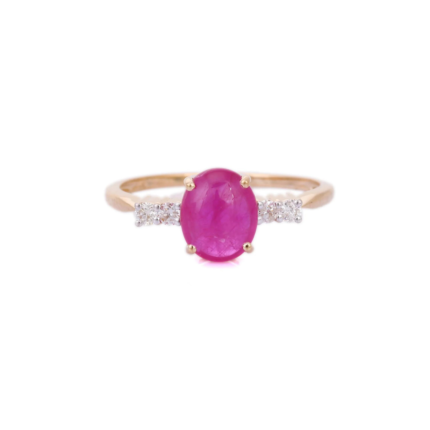 14K Solid Gold Ruby Ring