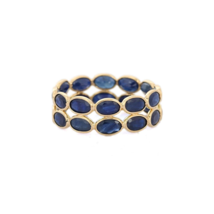 14K Solid Gold Sapphire Eternity Band
