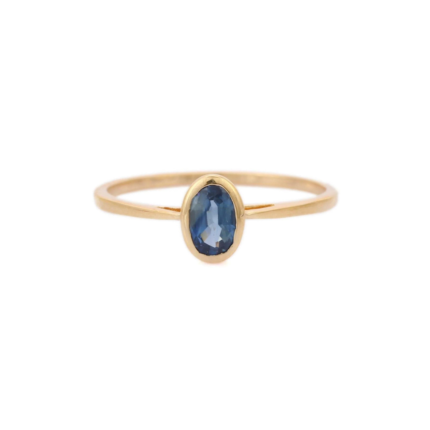 14K Solid Gold Sapphire Ring