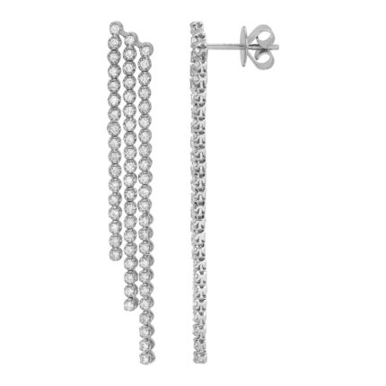14K Gold Lab Grown Diamond Tennis Tassel Earrings