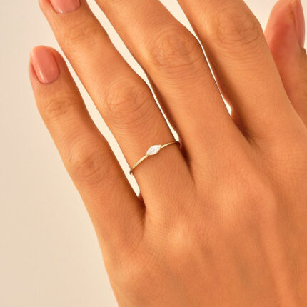 The Karat Store Diamond Basic Marquise Ring | 14K Solid Gold  Ring