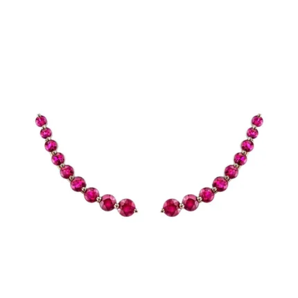 14K Solid Gold Floating Ruby Earring