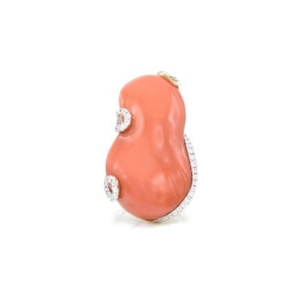 14K Solid Gold Coral Ring