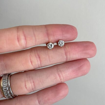 14K Solid Gold Lab Grown 1ct Diamond Studs