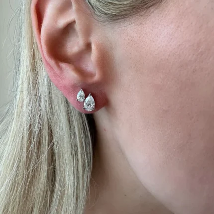 14k solid gold Duo Marquise Lab Grown Diamond Studs
