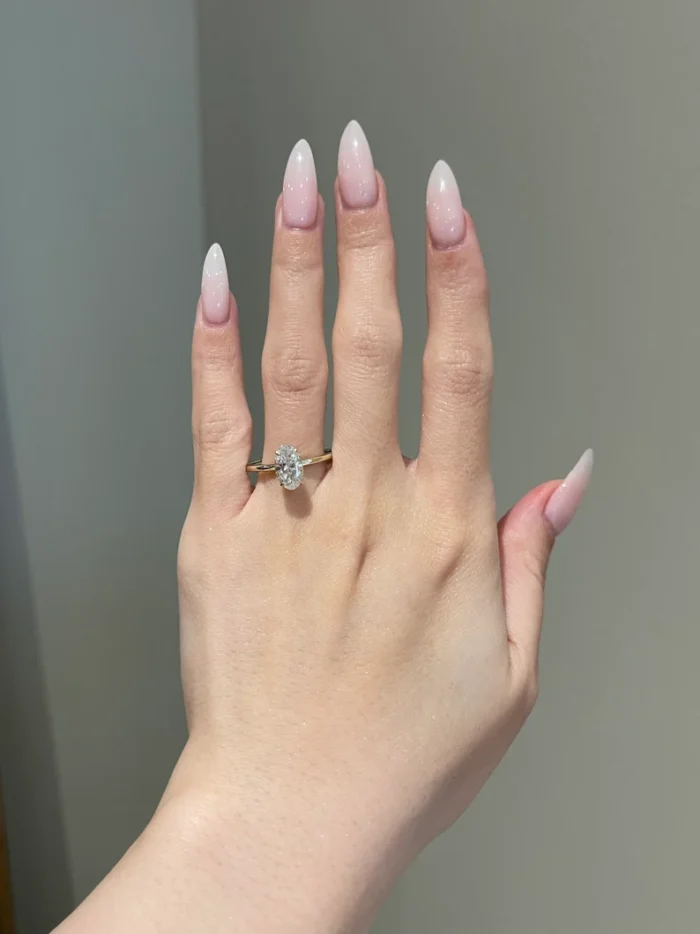 2 Carat Brilliant Oval Cut Moissanite Solitaire Engagement Ring