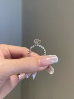 3.5ct Brilliant Round Moissanite Engagement Ring For Women