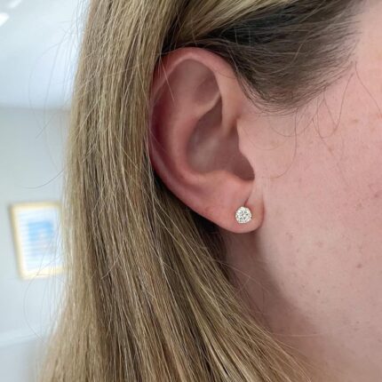 14K Solid Gold Lab Grown 1ct Diamond Studs