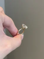 4 Carat Oval Cut Moissanite Hidden Halo Solitaire Engagement Ring