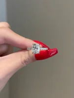 3ct Cushion Cut Moissanite Diamond Engagement Ring