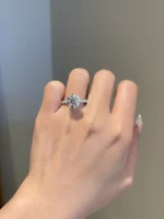 3.5ct Brilliant Round Moissanite Engagement Ring For Women