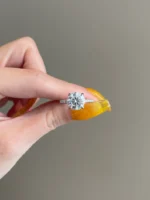 3 Carat Brilliant Round Moissanite Engagement Diamond Ring