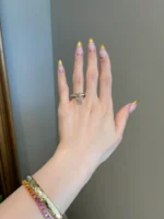 3 Carat Yellow Cushion Moissanite Engagement Diamond Ring