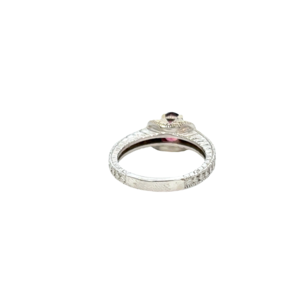 14K Solid Gold Pink Tourmaline and Diamond Ring